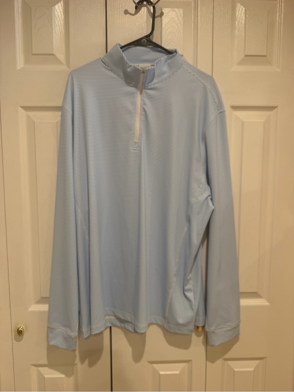 Men's Light Blue Quarter-Zip Shirt Jacket - Lightweight Layer